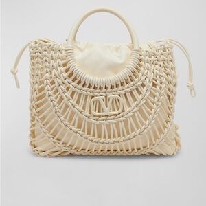 NWOT Valentino Garavani Allover Knot Braided Drawstring Tote Bag